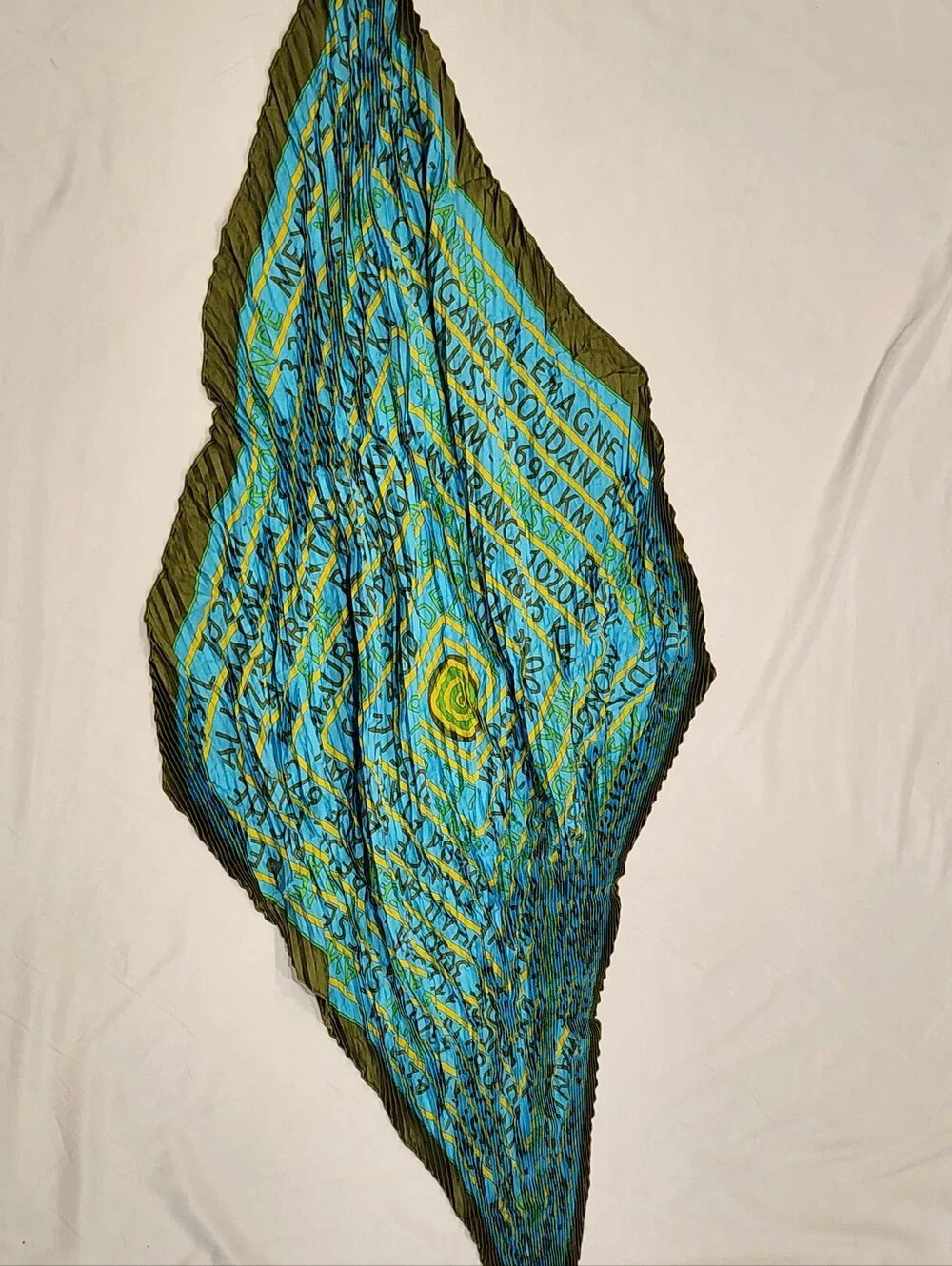 Hermes Les Sources de la Vie Plisse Pleated Silk Scarf